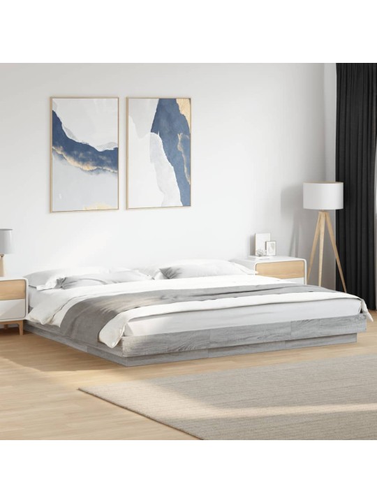 Rám postele šedý sonoma 200 x 200 cm kompozitní dřevo