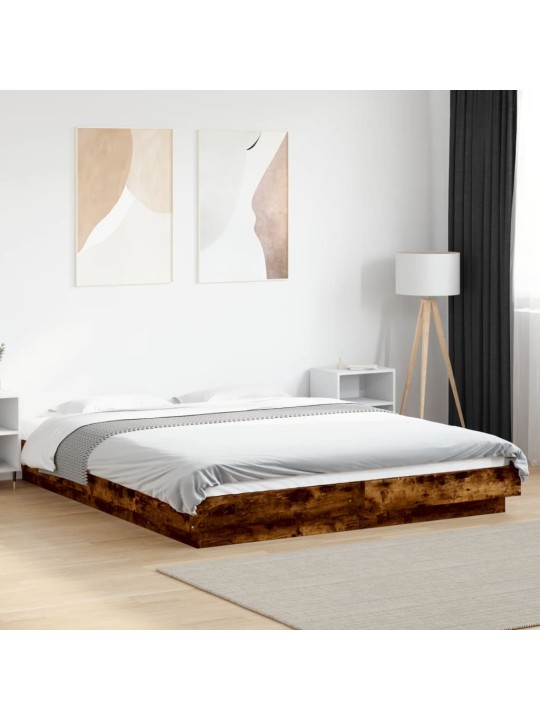 Rám postele kouřový dub 150 x 200 cm kompozitní dřevo