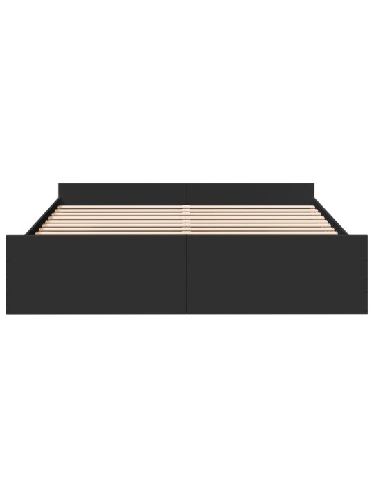Rám postele se zásuvkami černý 200 x 200 cm kompozitní dřevo