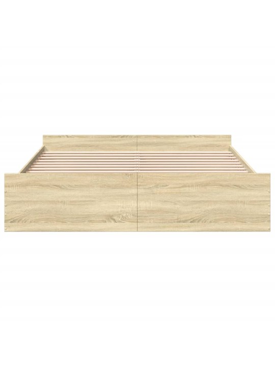 Rám postele se zásuvkami dub sonoma 200x200 cm kompozitní dřevo