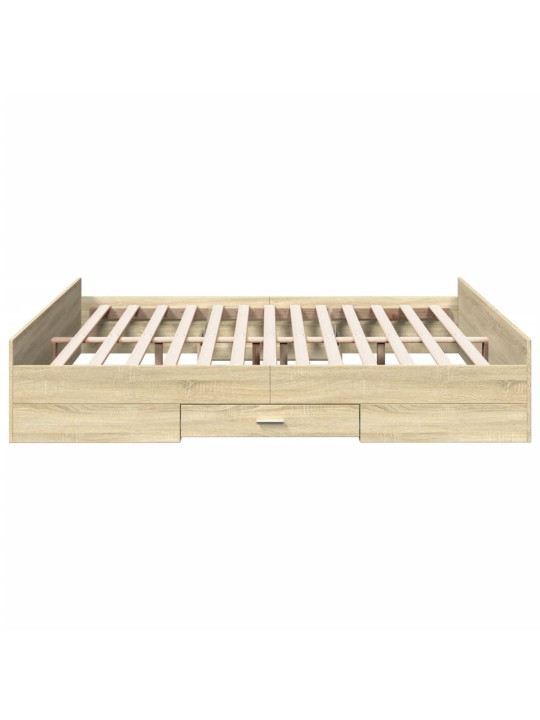Rám postele se zásuvkami dub sonoma 200x200 cm kompozitní dřevo
