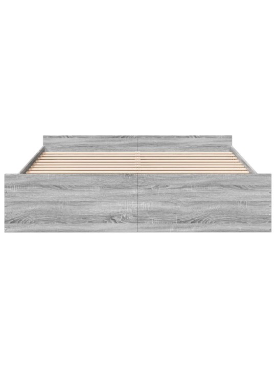 Rám postele se zásuvkami šedý sonoma 200 x 200 cm kompozit