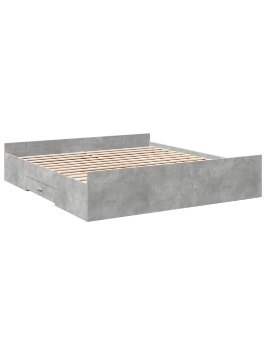 Rám postele se zásuvkami betonově šedý 180 x 200 cm kompozit