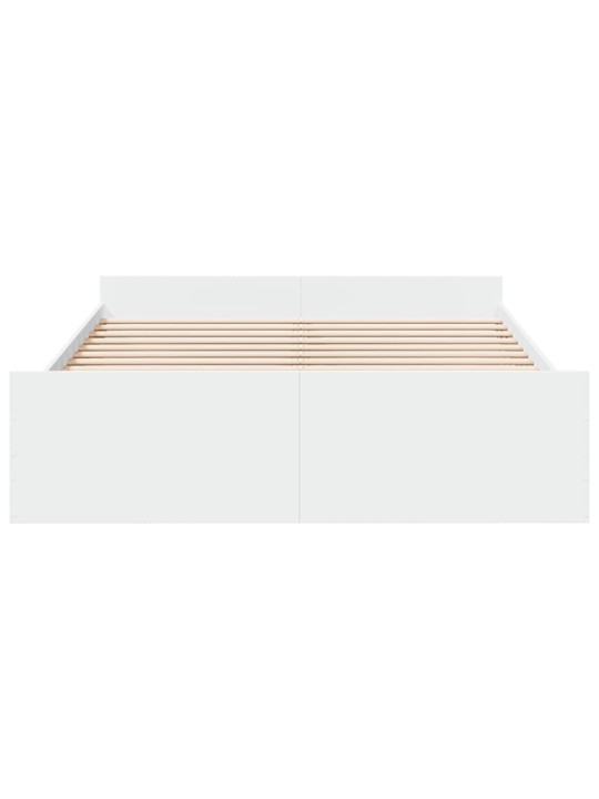Rám postele se zásuvkami bílý 160 x 200 cm kompozitní dřevo