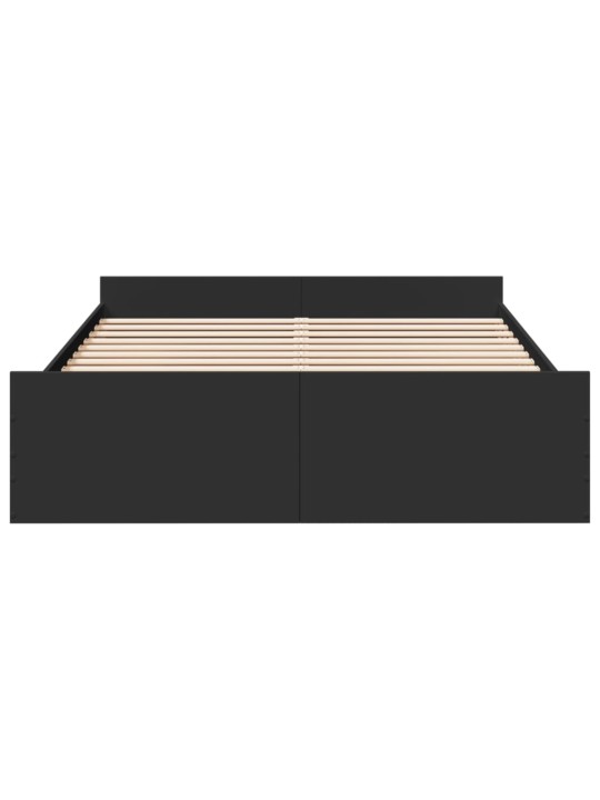 Rám postele se zásuvkami černý 160 x 200 cm kompozitní dřevo