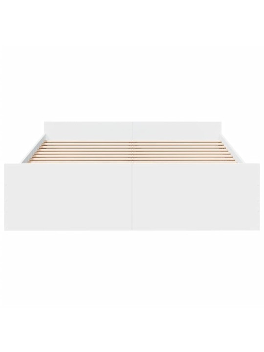 Rám postele se zásuvkami bílý 150 x 200 cm kompozitní dřevo