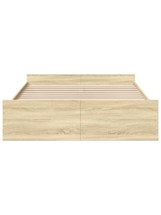 Rám postele se zásuvkami dub sonoma 150x200 cm kompozitní dřevo