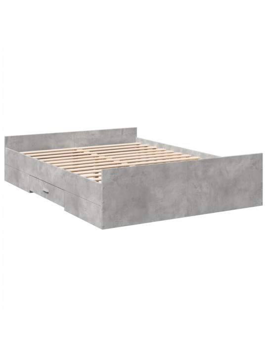 Rám postele se zásuvkami betonově šedý 120 x 200 cm kompozit