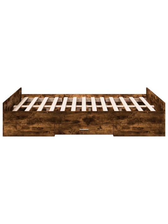 Rám postele se zásuvkami kouřový dub 120 x 200 cm kompozit