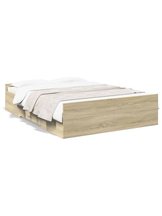 Rám postele se zásuvkami dub sonoma 140x190 cm kompozitní dřevo