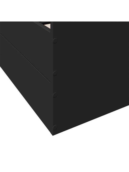 Rám postele se zásuvkami černý 135 x 190 cm kompozitní dřevo