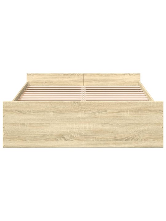 Rám postele se zásuvkami dub sonoma 135x190 cm kompozitní dřevo