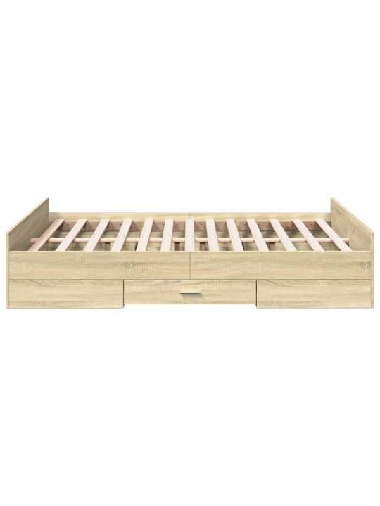 Rám postele se zásuvkami dub sonoma 135x190 cm kompozitní dřevo