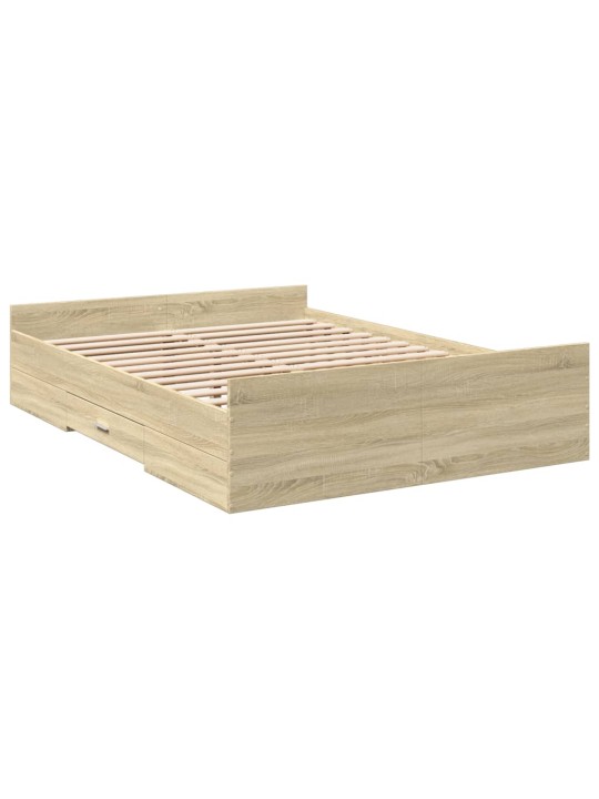Rám postele se zásuvkami dub sonoma 135x190 cm kompozitní dřevo