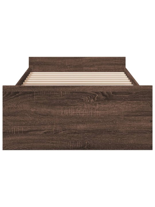 Rám postele se zásuvkami hnědý dub 100x200 cm kompozitní dřevo