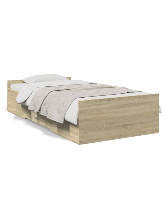 Rám postele se zásuvkami dub sonoma 90x190 cm kompozitní dřevo