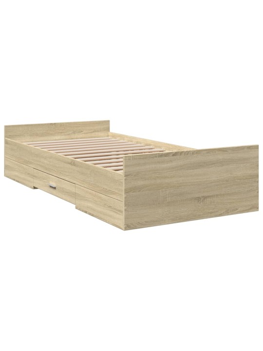 Rám postele se zásuvkami dub sonoma 90x190 cm kompozitní dřevo