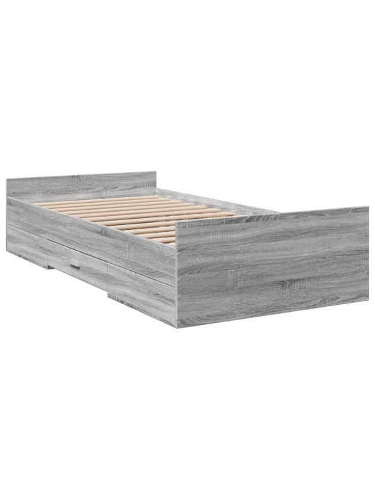 Rám postele se zásuvkami šedý sonoma 90x190 cm kompozitní dřevo