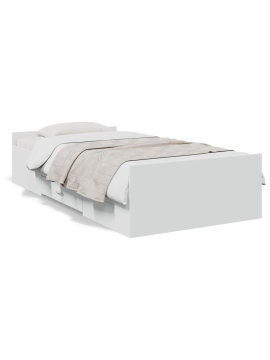 Rám postele se zásuvkami bílý 75 x 190 cm kompozitní dřevo