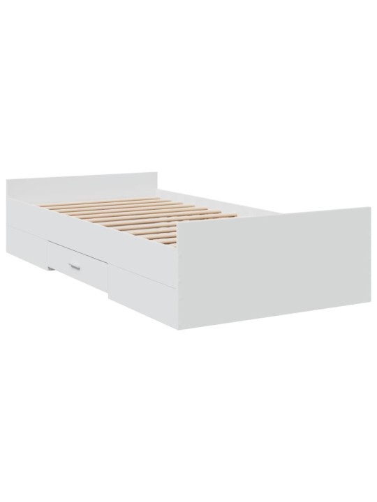 Rám postele se zásuvkami bílý 75 x 190 cm kompozitní dřevo