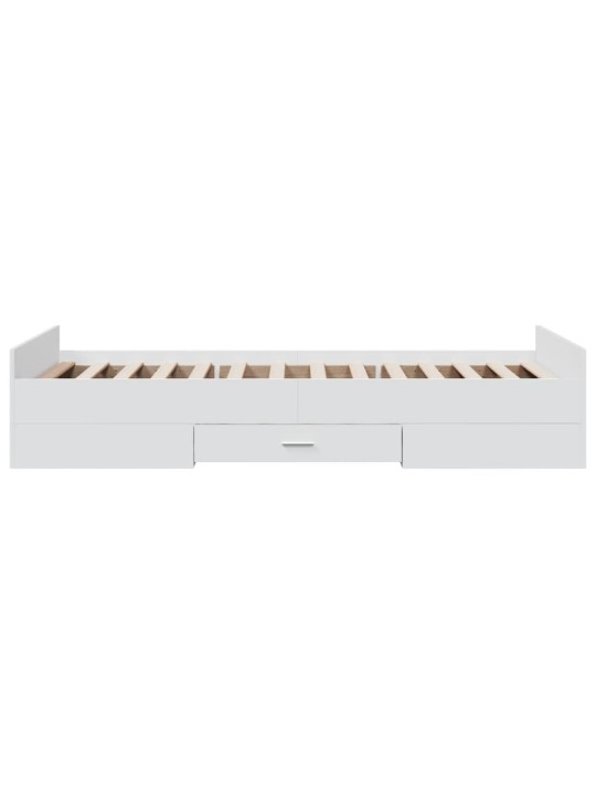 Rám postele se zásuvkami bílý 75 x 190 cm kompozitní dřevo