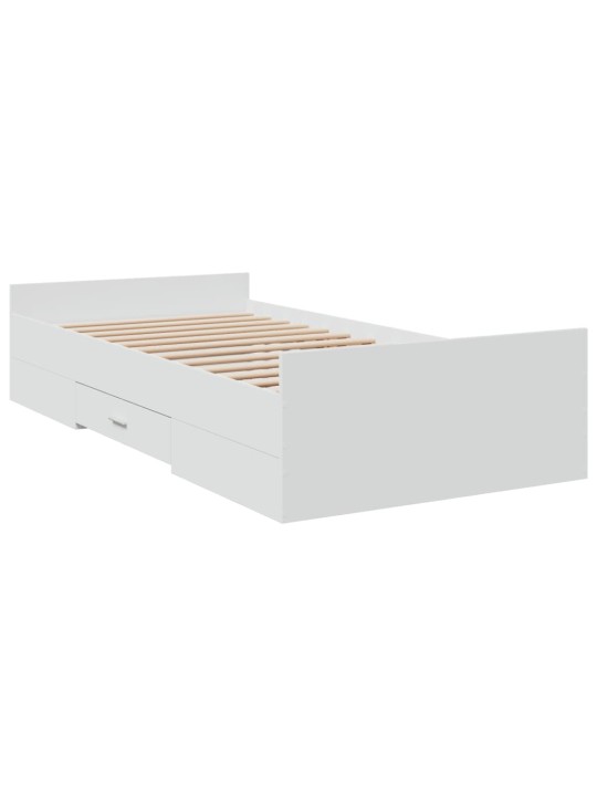 Rám postele se zásuvkami bílý 75 x 190 cm kompozitní dřevo