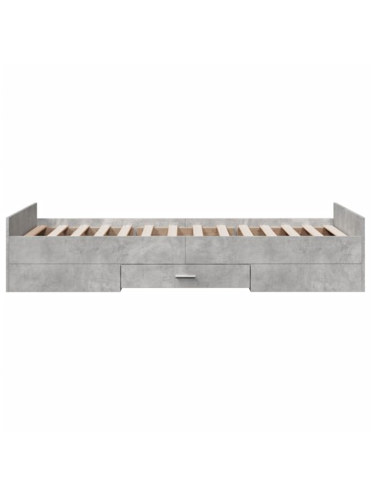 Rám postele se zásuvkami betonově šedý 75 x 190 cm kompozit