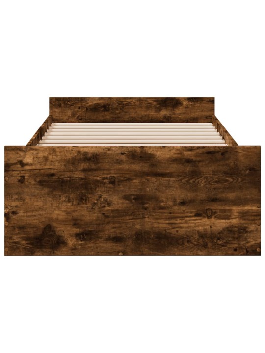 Rám postele se zásuvkami kouřový dub 75x190 cm kompozitní dřevo