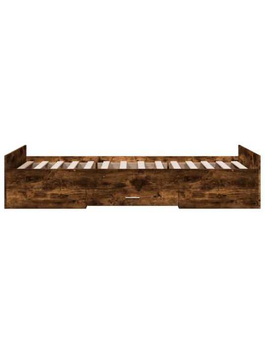 Rám postele se zásuvkami kouřový dub 75x190 cm kompozitní dřevo