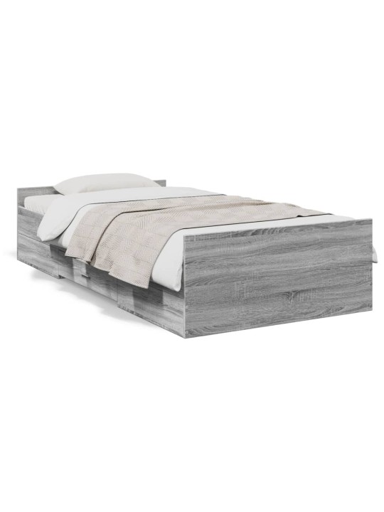 Rám postele se zásuvkami šedý sonoma 75x190 cm kompozitní dřevo