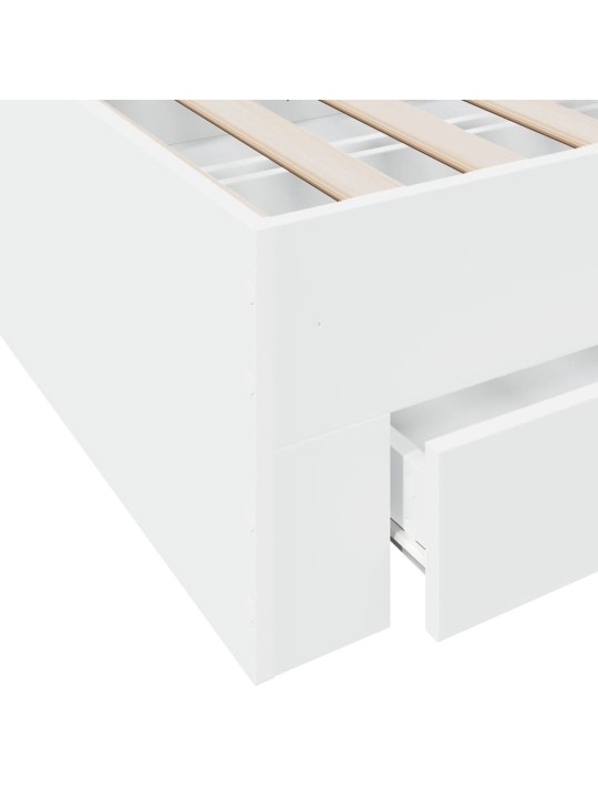 Rám postele se zásuvkami bílý 200 x 200 cm kompozitní dřevo