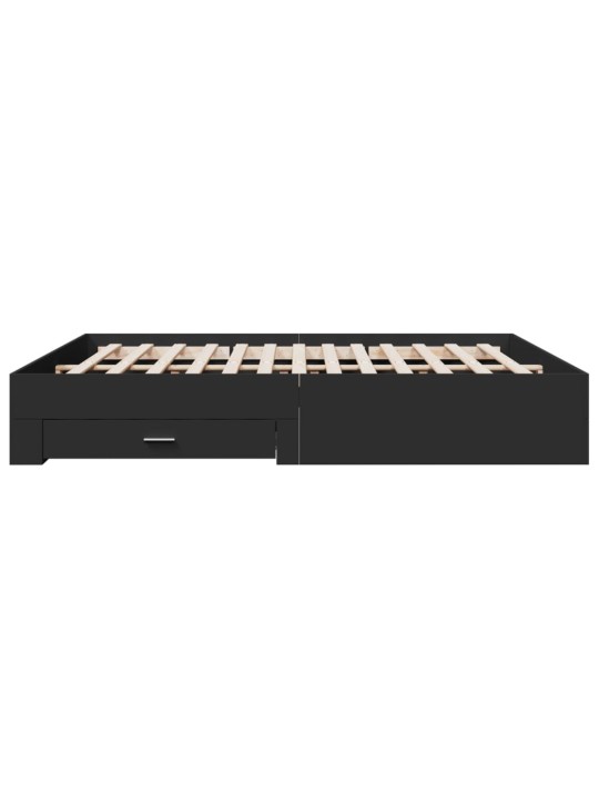 Rám postele se zásuvkami černý 200 x 200 cm kompozitní dřevo