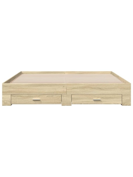 Rám postele se zásuvkami dub sonoma 200x200 cm kompozitní dřevo