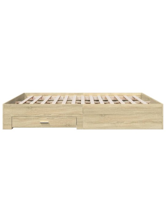 Rám postele se zásuvkami dub sonoma 200x200 cm kompozitní dřevo