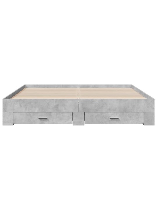 Rám postele se zásuvkami betonově šedý 200 x 200 cm kompozit