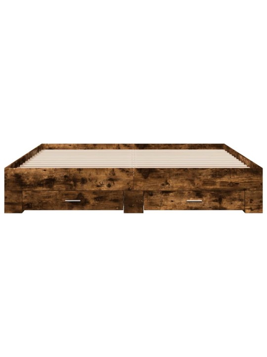 Rám postele se zásuvkami kouřový dub 200 x 200 cm kompozit