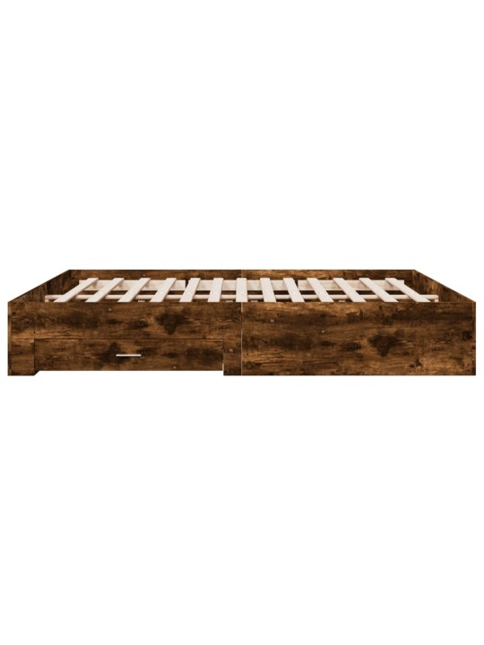 Rám postele se zásuvkami kouřový dub 200 x 200 cm kompozit