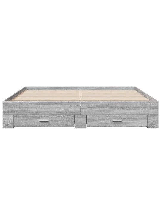 Rám postele se zásuvkami šedý sonoma 200 x 200 cm kompozit