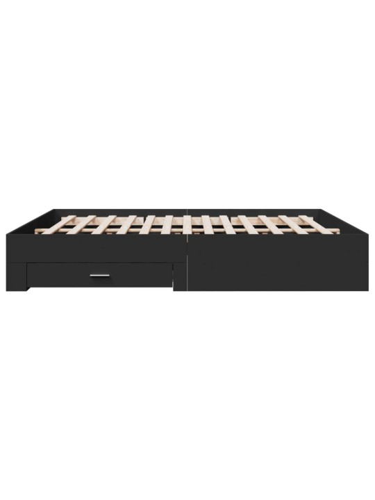 Rám postele se zásuvkami černý 180 x 200 cm kompozitní dřevo