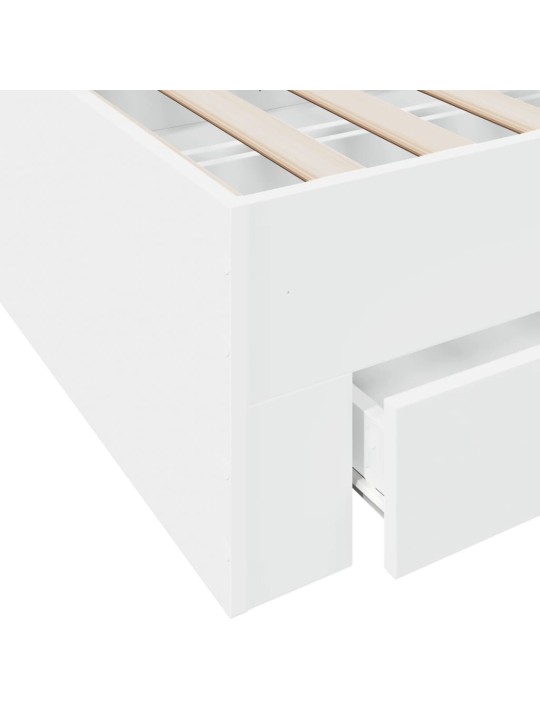 Rám postele se zásuvkami bílý 160 x 200 cm kompozitní dřevo