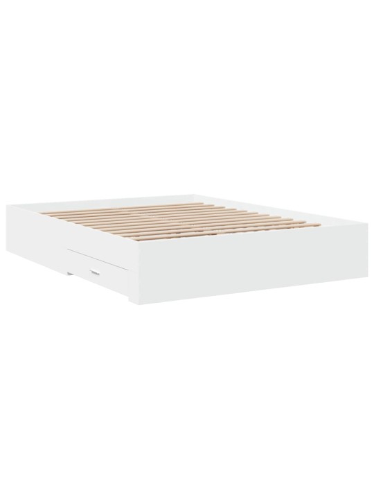 Rám postele se zásuvkami bílý 150 x 200 cm kompozitní dřevo