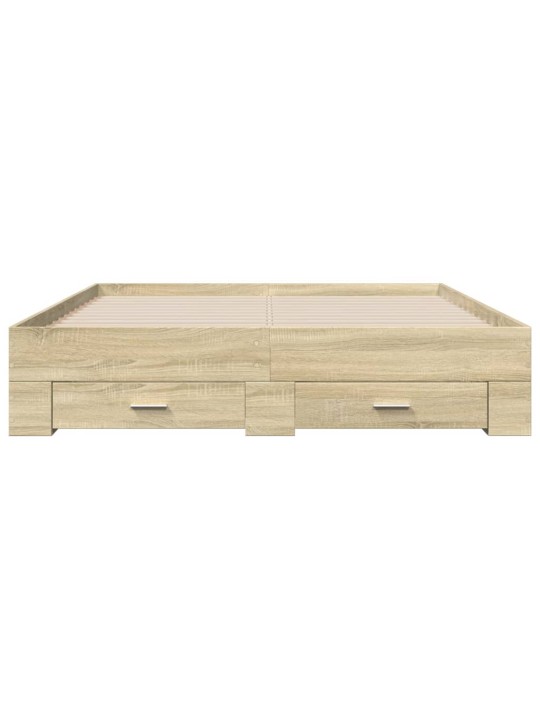 Rám postele se zásuvkami dub sonoma 150x200 cm kompozitní dřevo