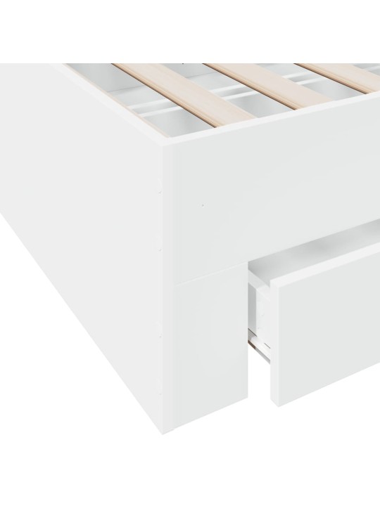 Rám postele se zásuvkami bílý 140 x 200 cm kompozitní dřevo