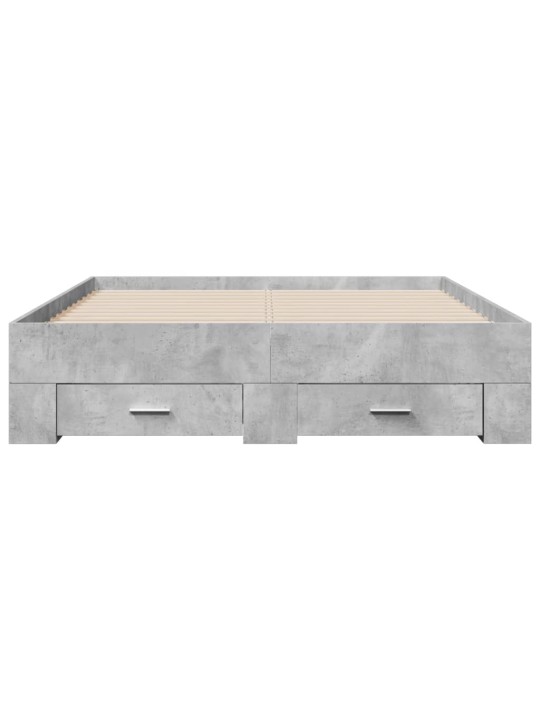 Rám postele se zásuvkami betonově šedý 120 x 200 cm kompozit