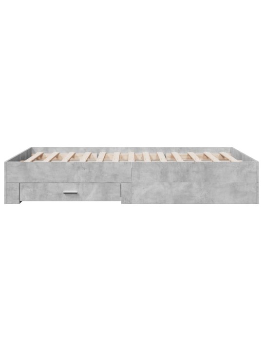 Rám postele se zásuvkami betonově šedý 120 x 200 cm kompozit