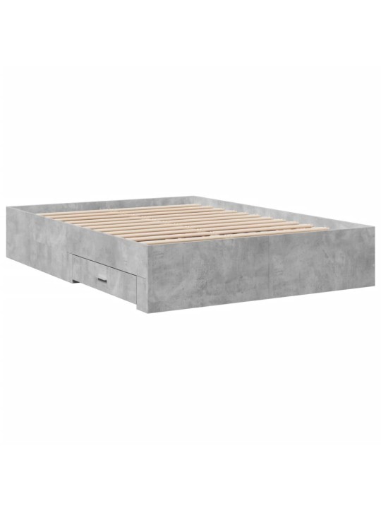 Rám postele se zásuvkami betonově šedý 120 x 200 cm kompozit