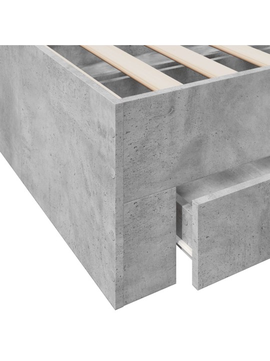 Rám postele se zásuvkami betonově šedý 120 x 200 cm kompozit