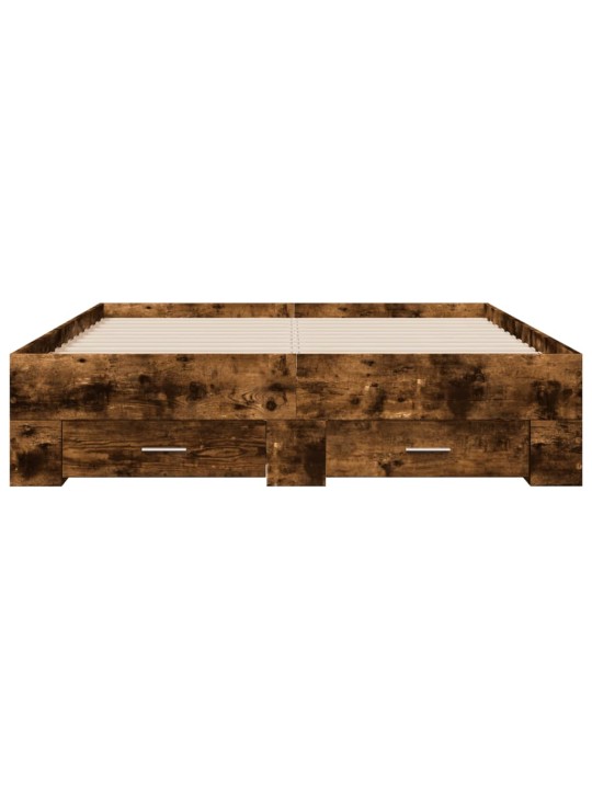 Rám postele se zásuvkami kouřový dub 120 x 200 cm kompozit