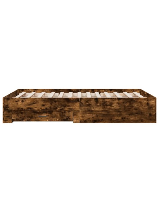 Rám postele se zásuvkami kouřový dub 120 x 200 cm kompozit