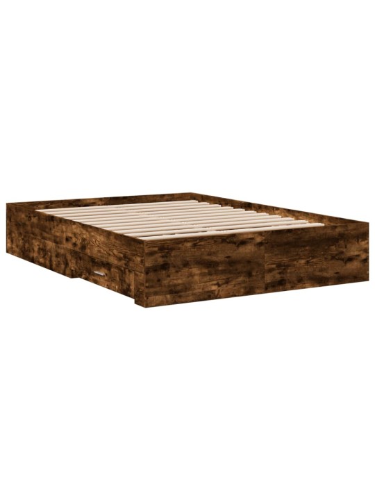 Rám postele se zásuvkami kouřový dub 120 x 200 cm kompozit